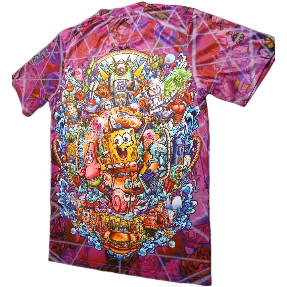 Spongebob and Crew T-Shirt 90% Polyester-10% Don't Shrink or Fade‎ Medium #464C